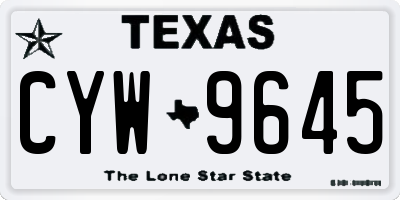 TX license plate CYW9645