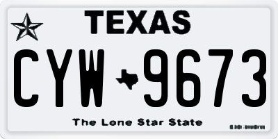 TX license plate CYW9673