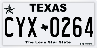 TX license plate CYX0264