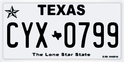 TX license plate CYX0799