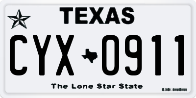 TX license plate CYX0911