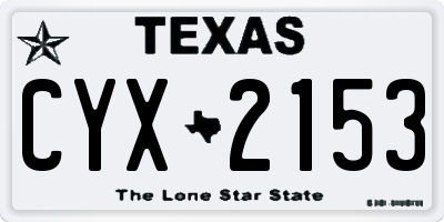 TX license plate CYX2153