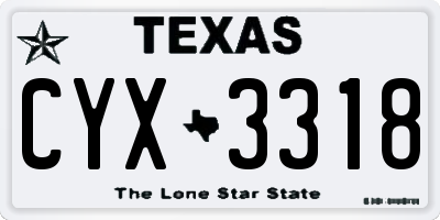 TX license plate CYX3318