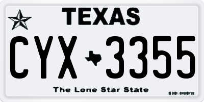 TX license plate CYX3355
