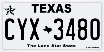 TX license plate CYX3480