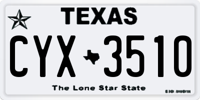 TX license plate CYX3510