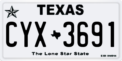 TX license plate CYX3691