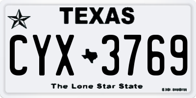 TX license plate CYX3769