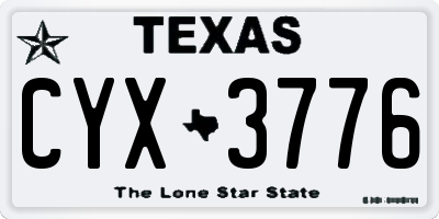 TX license plate CYX3776