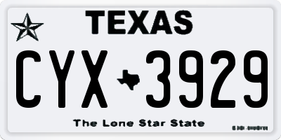 TX license plate CYX3929