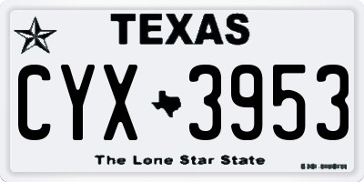TX license plate CYX3953
