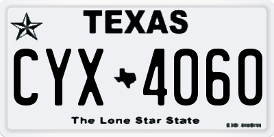 TX license plate CYX4060