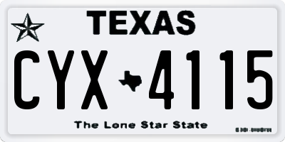 TX license plate CYX4115