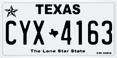 TX license plate CYX4163