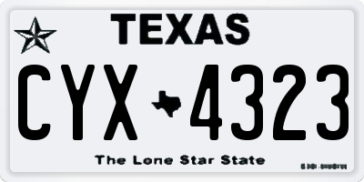 TX license plate CYX4323