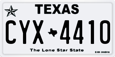 TX license plate CYX4410