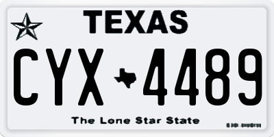 TX license plate CYX4489