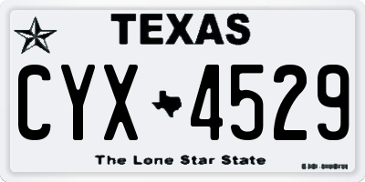 TX license plate CYX4529