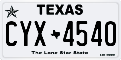 TX license plate CYX4540