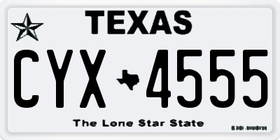 TX license plate CYX4555