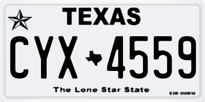 TX license plate CYX4559