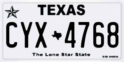 TX license plate CYX4768