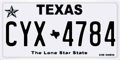 TX license plate CYX4784