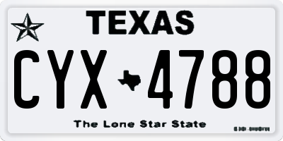 TX license plate CYX4788