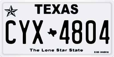 TX license plate CYX4804