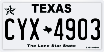 TX license plate CYX4903