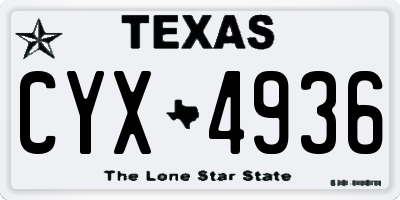 TX license plate CYX4936