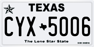 TX license plate CYX5006