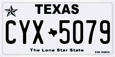 TX license plate CYX5079