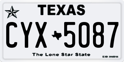 TX license plate CYX5087
