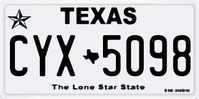 TX license plate CYX5098