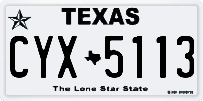 TX license plate CYX5113