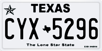TX license plate CYX5296