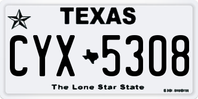 TX license plate CYX5308