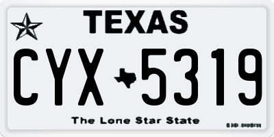 TX license plate CYX5319