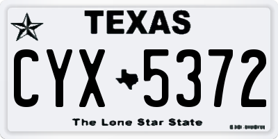 TX license plate CYX5372