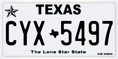 TX license plate CYX5497