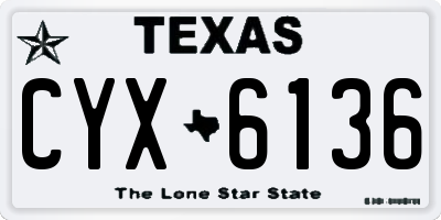 TX license plate CYX6136