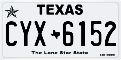 TX license plate CYX6152