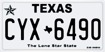 TX license plate CYX6490