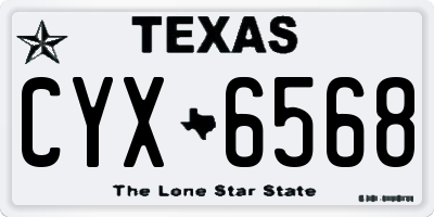 TX license plate CYX6568