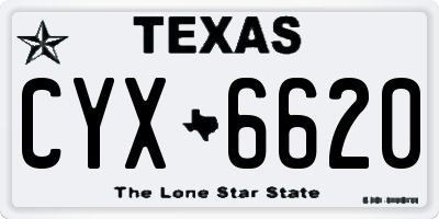 TX license plate CYX6620