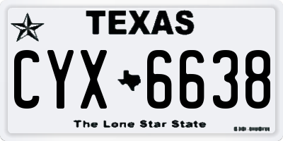 TX license plate CYX6638