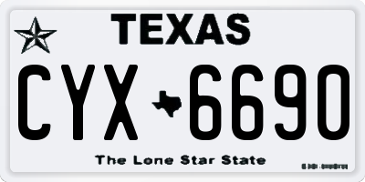 TX license plate CYX6690