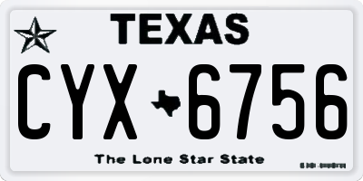 TX license plate CYX6756