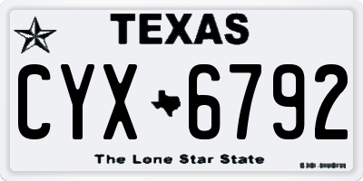 TX license plate CYX6792